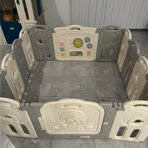 Interactive Cream and Gray Kids Playpen fortella